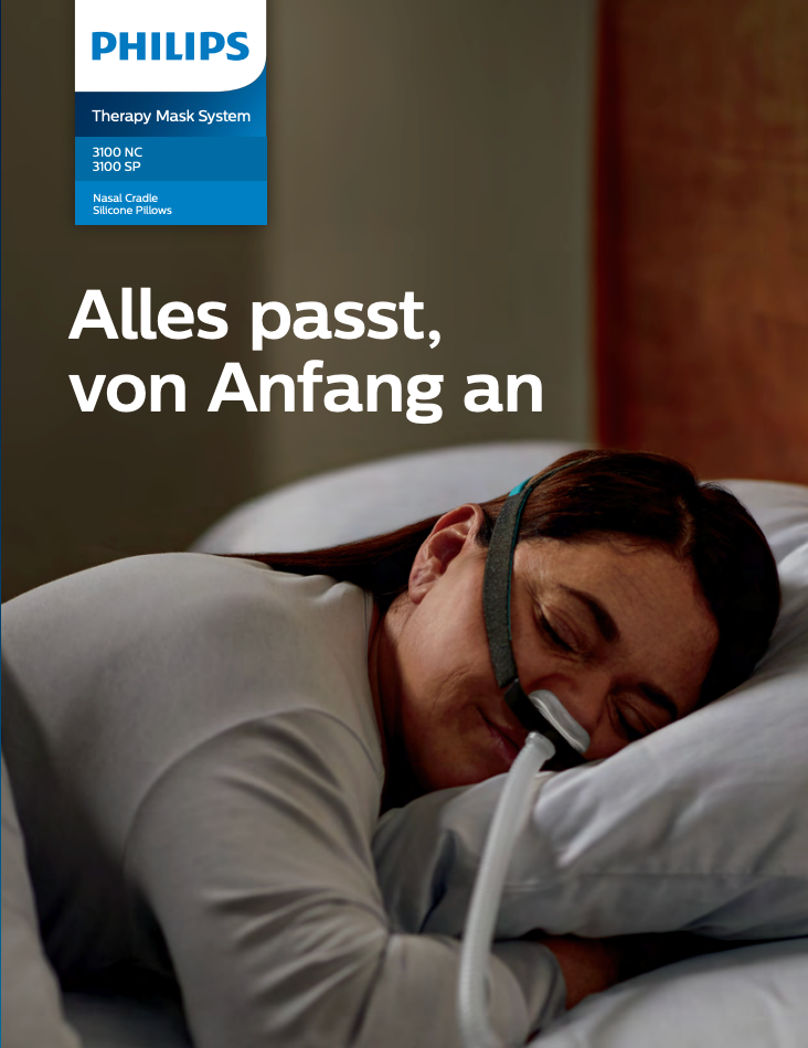 Philips Nasenmaske TM3100 NC Nasenmaske, CPAP Schlaftherapie Maske gegen Schlafapone